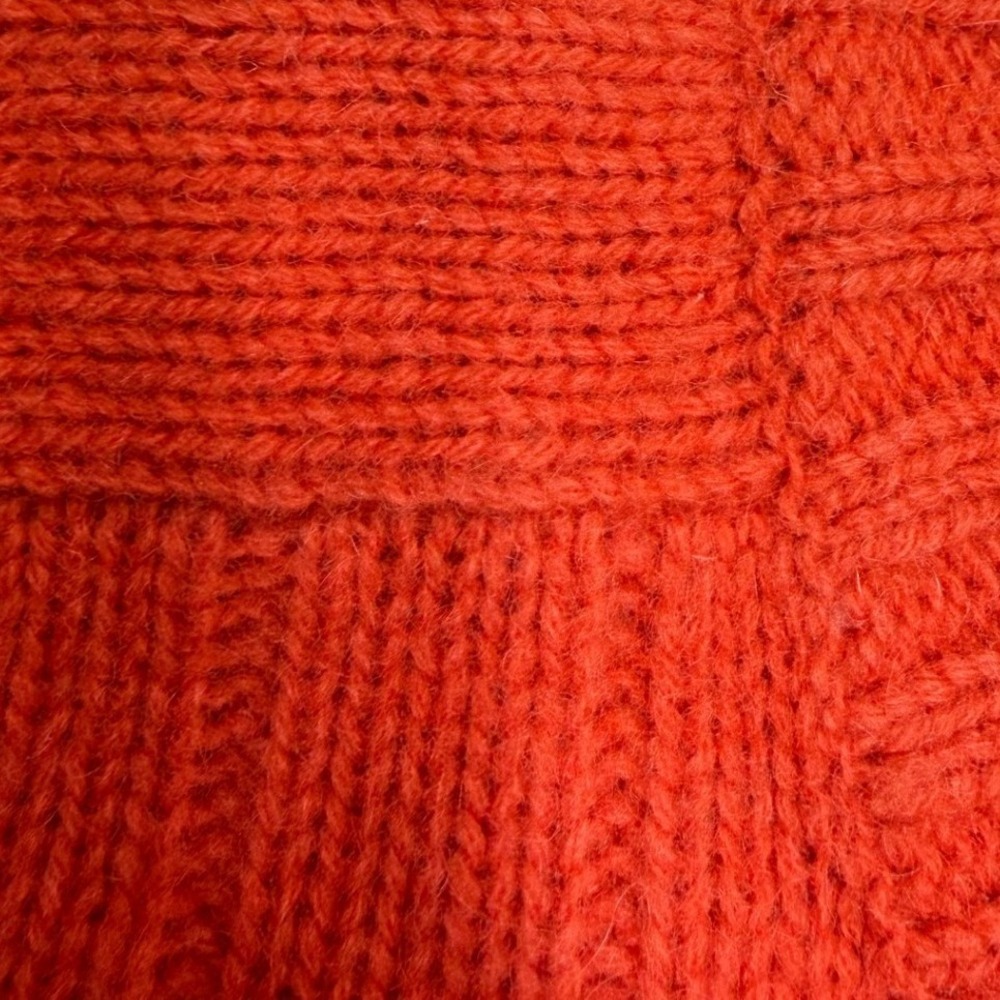 VTG Abercrombie & Fitch Men Orange Shetland Wool Cashmere Knit V-Neck Sweater M - Picture 9 of 11